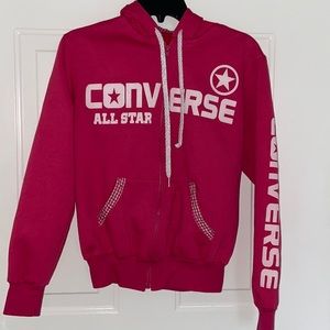 Converse Pink Zip Hoodie Sweatshirt